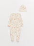 LC Waikiki Crew Neck Printed Baby Girl 3-Piece Set